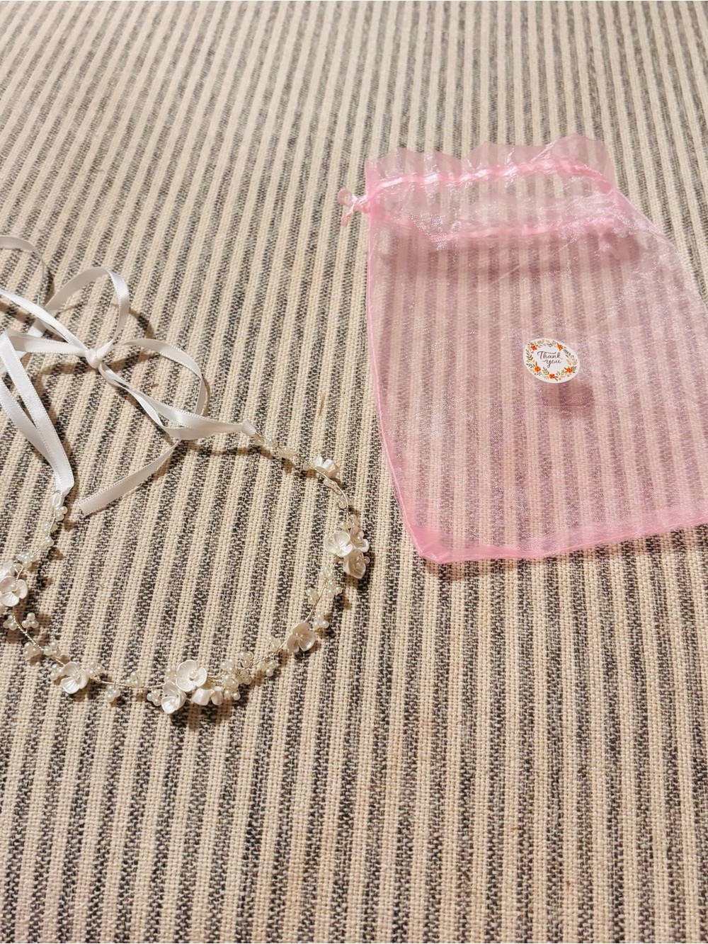 Pearl and Crystal Floral Headband - Pink Accents